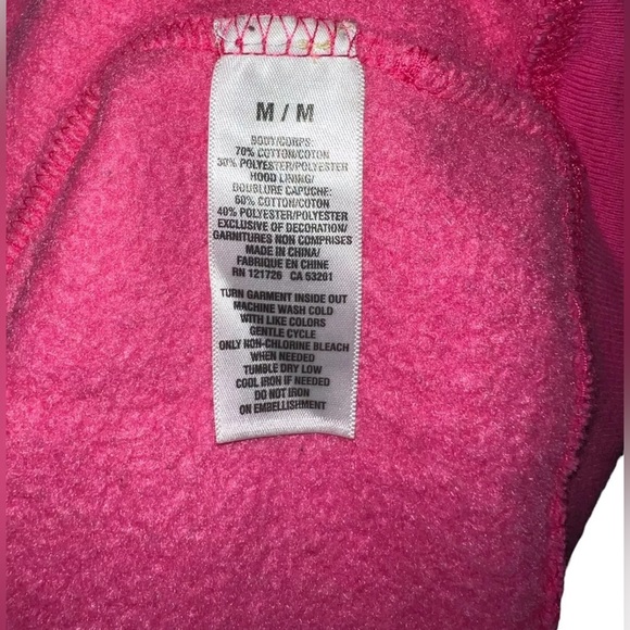 VTG Aeropostale BARBIE PINK Zip Sweatshirt Girls Med 34” Bust Long Sleeve Hoodie - Picture 7 of 7